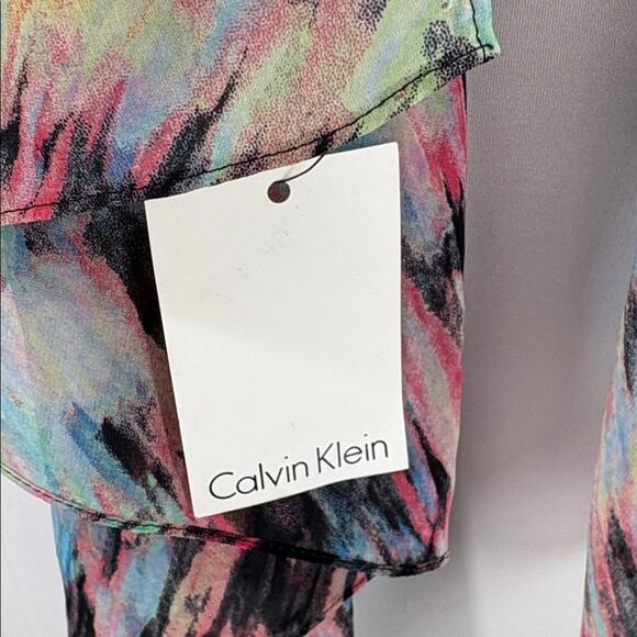 Calvin Klein Women’s Lightweight Multicolor Abstract Print Scarf – New 27 x 70 - Picture 6 of 13